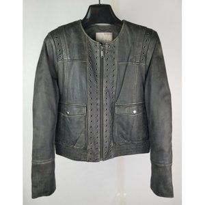 Banana Republic Genuine Lamb Leather Distress Look Grommet Detail Women's Jacket
